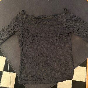 Black Lace Off-Shoulder Women's Top